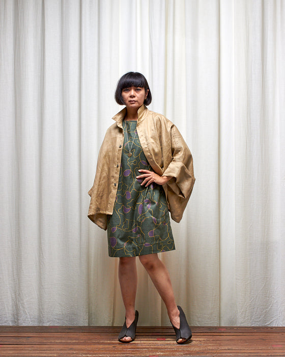 ASSIN dress - Scribbly Evergreen