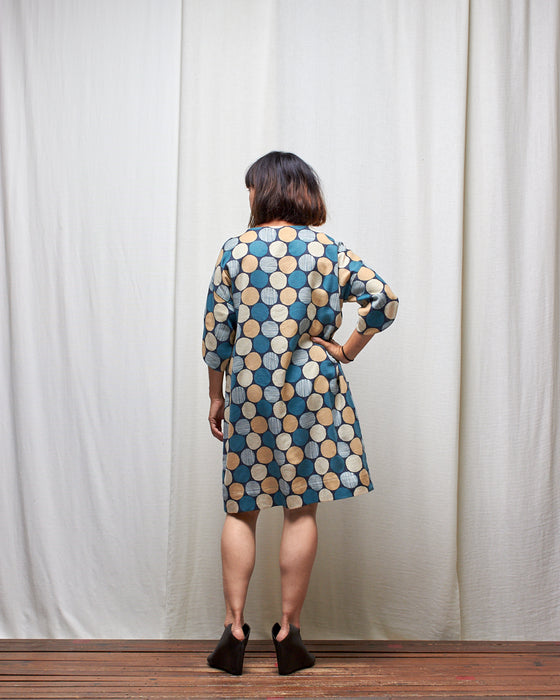 ASSIN dress - Teal Clay Circles