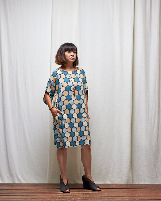 ASSIN dress - Teal Clay Circles