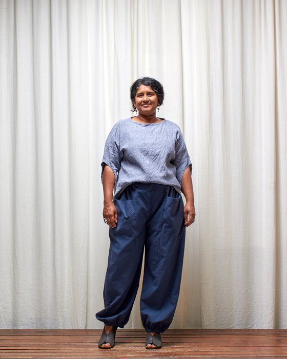 AVATAR CRINKLE top - Grey Marle