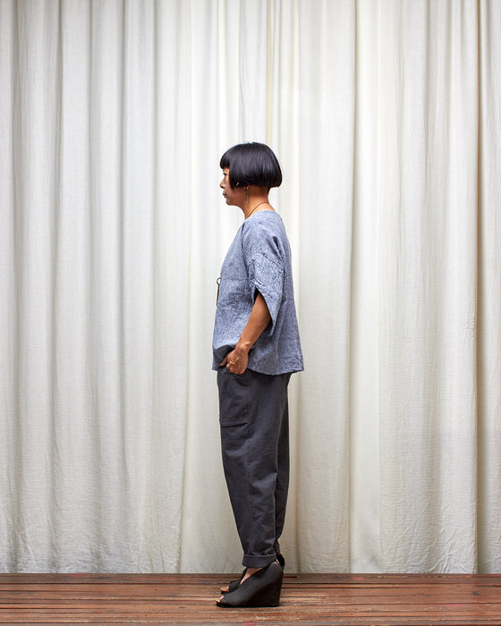 AVATAR CRINKLE top - Grey Marle