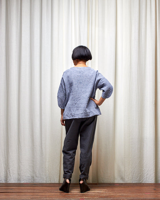 AVATAR CRINKLE top - Grey Marle