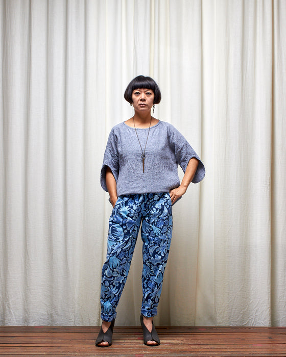 AVATAR CRINKLE top - Grey Marle