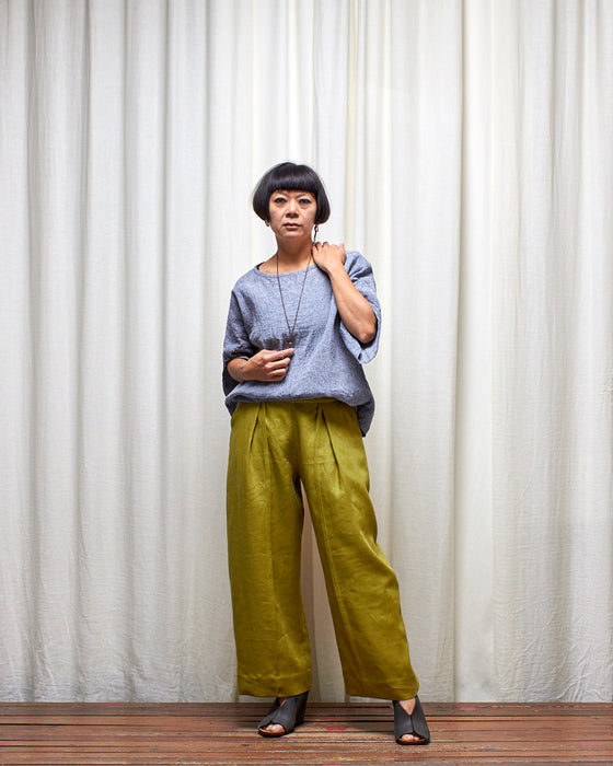 AVATAR CRINKLE top - Grey Marle