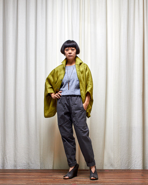 AVATAR CRINKLE top - Grey Marle