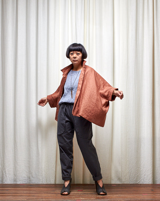 AVATAR CRINKLE top - Grey Marle