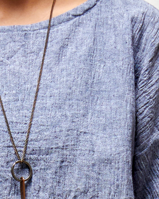 AVATAR CRINKLE top - Grey Marle