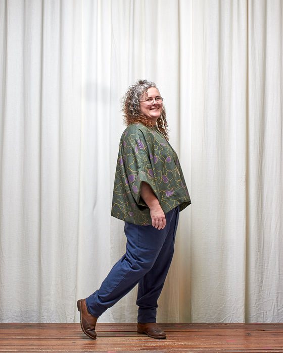 ECLIPSE CROP top - Scribbly Evergreen