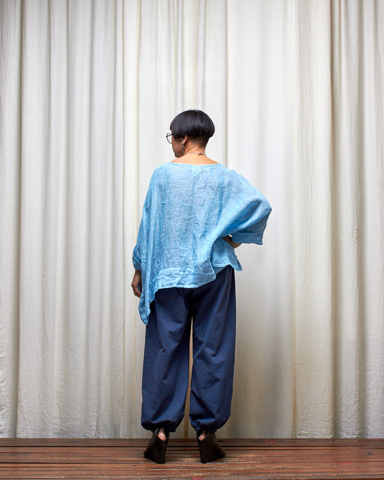 ECLIPSE CROP top - Aqua Linen Gauze