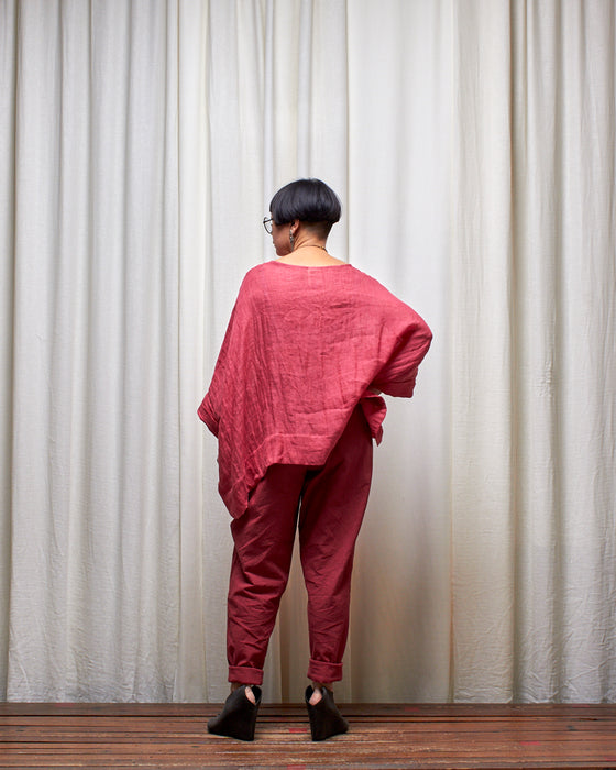 ECLIPSE CROP top - Hibiscus Linen Gauze