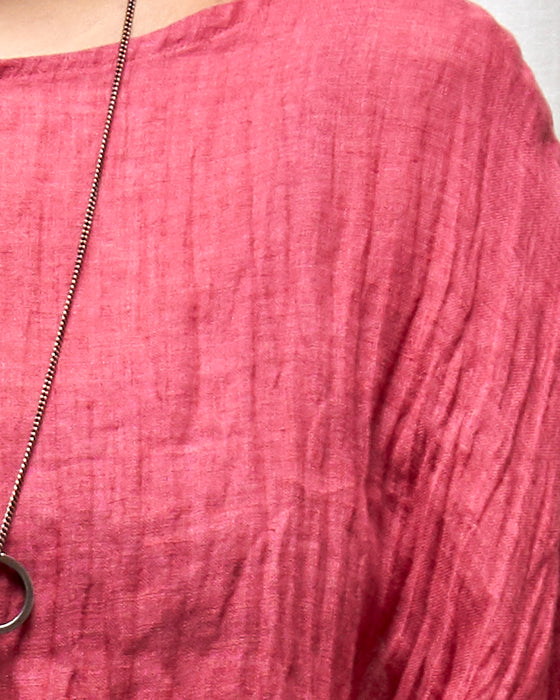 ECLIPSE CROP top - Hibiscus Linen Gauze