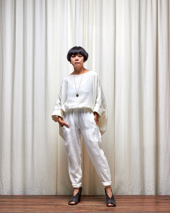 ECLIPSE CROP top - Ivory Double Gauze