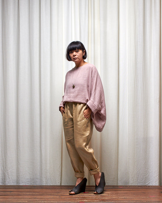 ECLIPSE CROP top - Musk Double Gauze