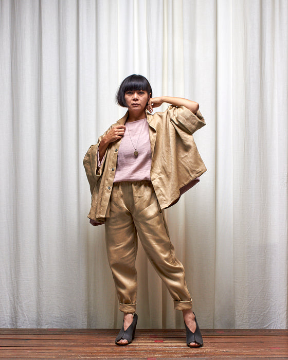 ECLIPSE CROP top - Musk Double Gauze