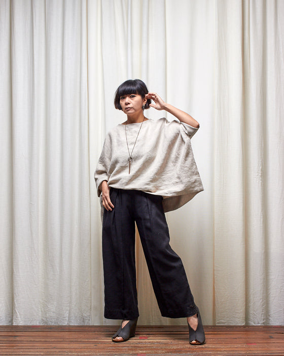 STRIKER trousers - Black Linen MADE-TO-ORDER