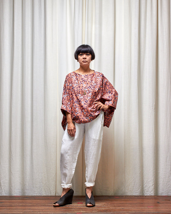 ECLIPSE CROP top - Pomelo Plum Flora MADE-TO-ORDER