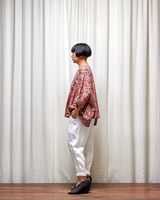 ECLIPSE CROP top - Pomelo Plum Flora MADE-TO-ORDER