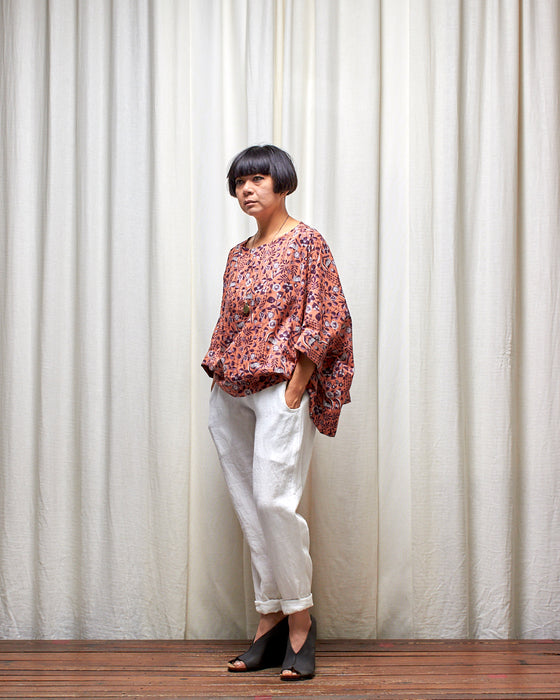 ECLIPSE CROP top - Pomelo Plum Flora MADE-TO-ORDER