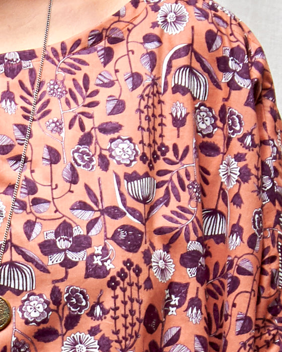 ECLIPSE CROP top - Pomelo Plum Flora MADE-TO-ORDER