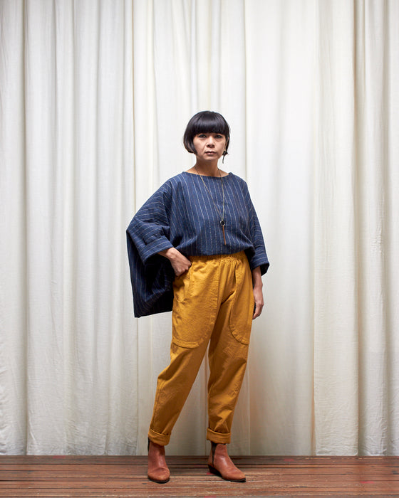 ECLIPSE CROP top - Prussian Blue Stripe  **ONLY 8 AVAILABLE**