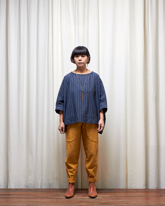 ECLIPSE CROP top - Prussian Blue Stripe  **ONLY 8 AVAILABLE**