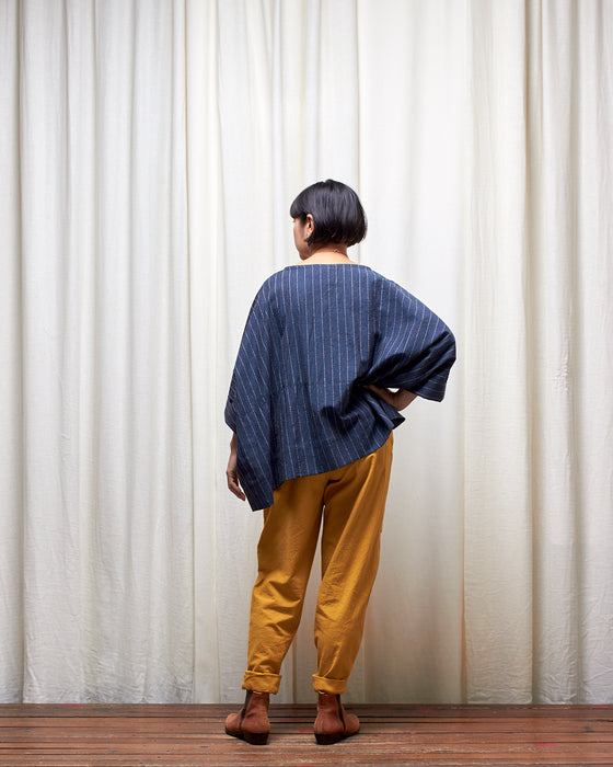ECLIPSE CROP top - Prussian Blue Stripe  **ONLY 8 AVAILABLE**