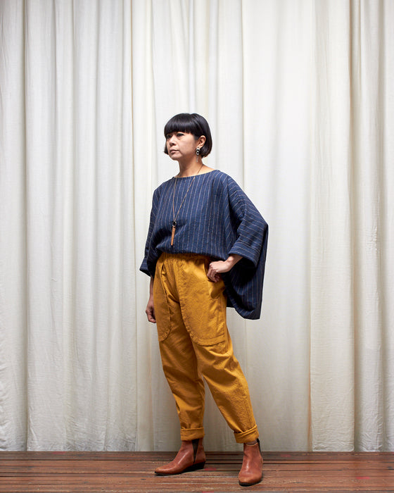 ECLIPSE CROP top - Prussian Blue Stripe  **ONLY 8 AVAILABLE**