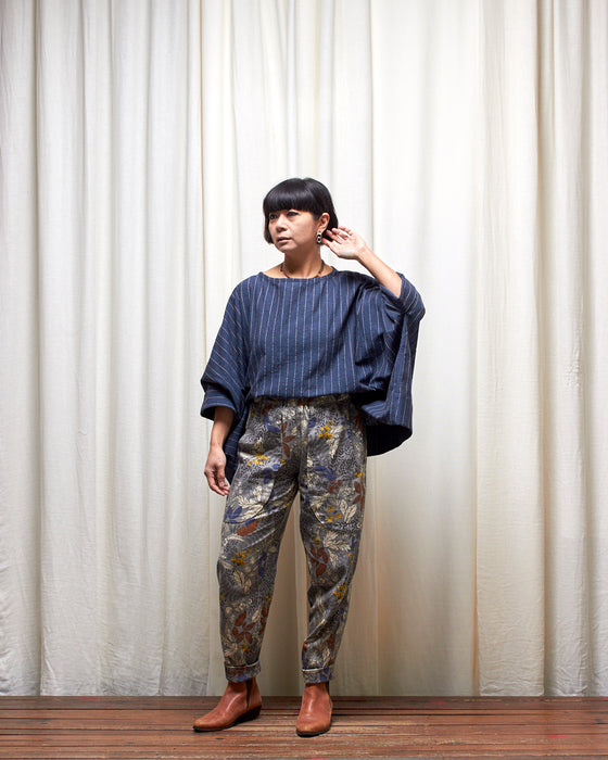 ECLIPSE CROP top - Prussian Blue Stripe  **ONLY 8 AVAILABLE**