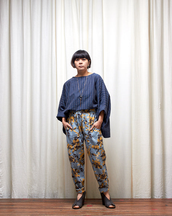 ECLIPSE CROP top - Prussian Blue Stripe  **ONLY 8 AVAILABLE**