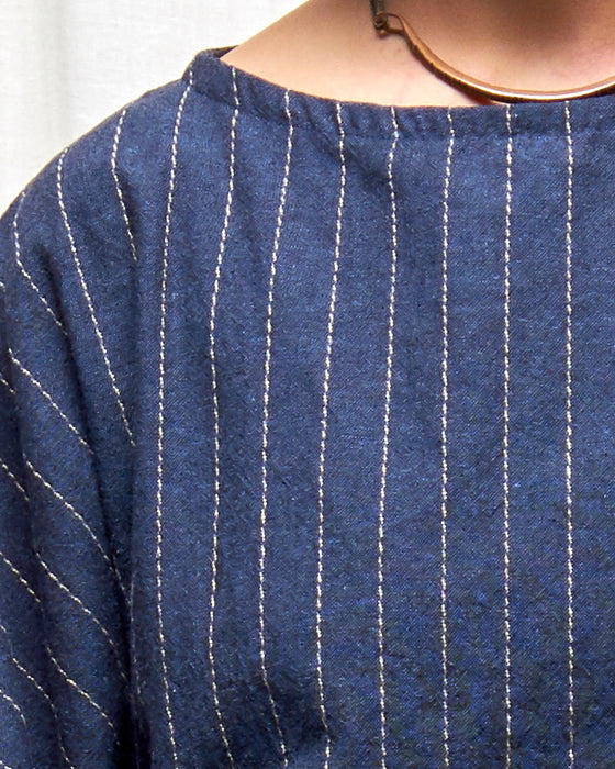 ECLIPSE CROP top - Prussian Blue Stripe  **ONLY 8 AVAILABLE**