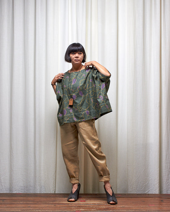 ECLIPSE CROP top - Scribbly Evergreen