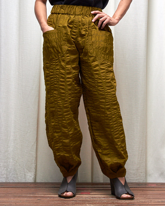 FIELD WORK pants - Chartreuse Seersucker