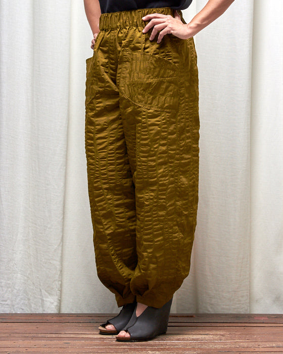 FIELD WORK pants - Chartreuse Seersucker