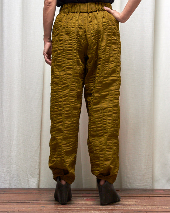 FIELD WORK pants - Chartreuse Seersucker