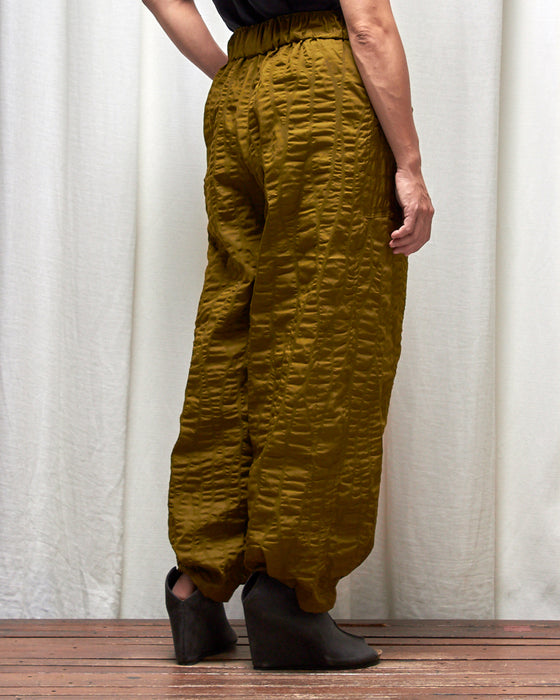 FIELD WORK pants - Chartreuse Seersucker