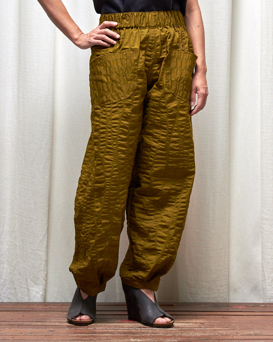 FIELD WORK pants - Chartreuse Seersucker