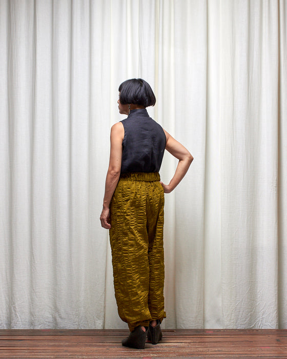 FIELD WORK pants - Chartreuse Seersucker