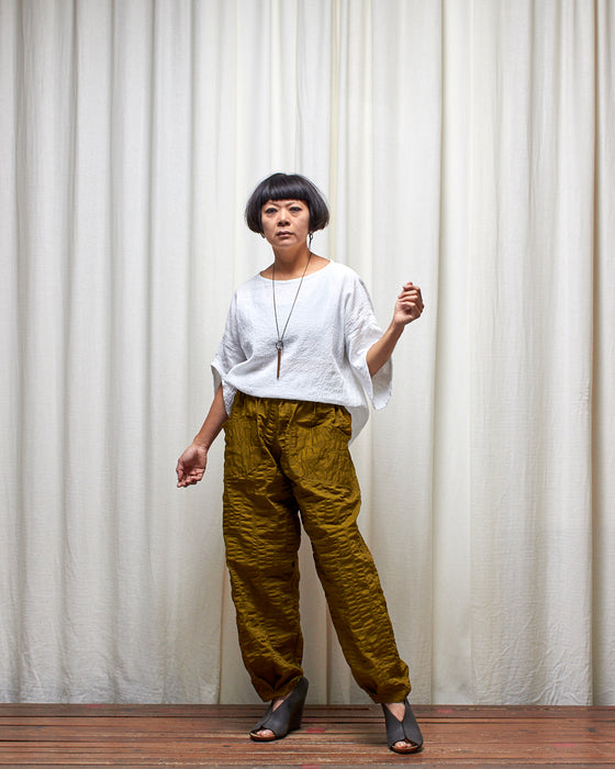 FIELD WORK pants - Chartreuse Seersucker