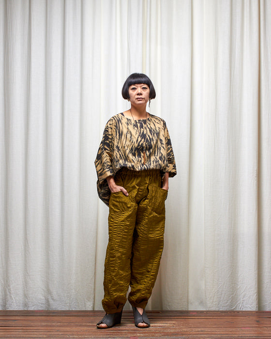 FIELD WORK pants - Chartreuse Seersucker