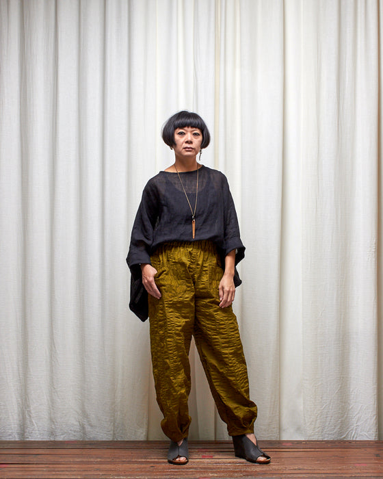 FIELD WORK pants - Chartreuse Seersucker