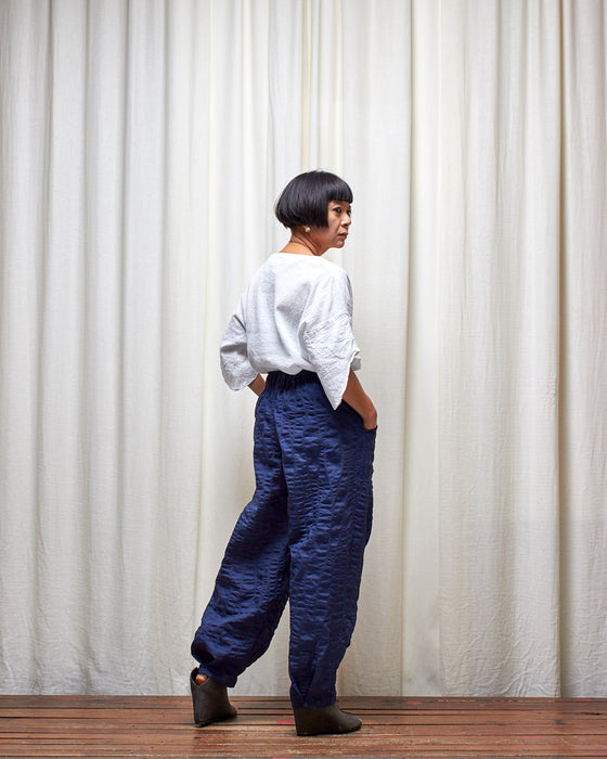 FIELD WORK pants - Navy Seersucker