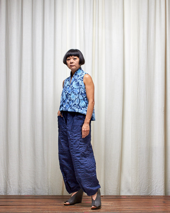 FIELD WORK pants - Navy Seersucker