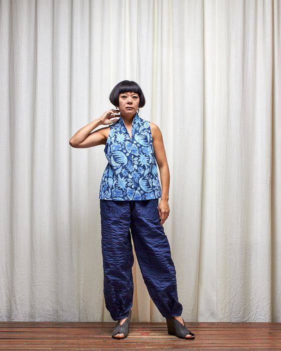 FIELD WORK pants - Navy Seersucker