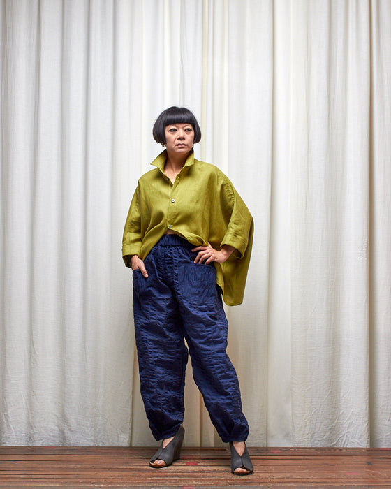 FIELD WORK pants - Navy Seersucker