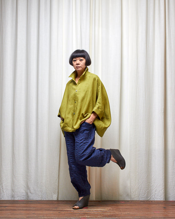 FIELD WORK pants - Navy Seersucker