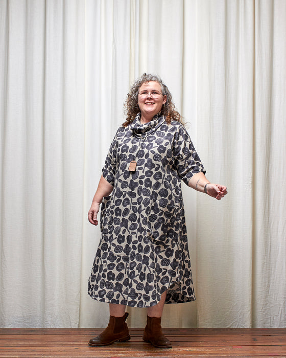 INCONSEQUENCE dress - Charcoal Seed Flowers