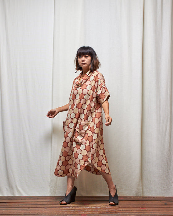 INCONSEQUENCE dress - Rust Clay Circles