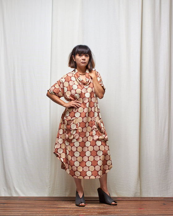 INCONSEQUENCE dress - Rust Clay Circles