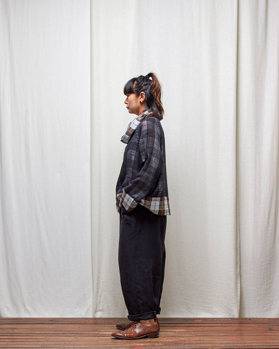 IRREVERSIBLE pullover - Mocha Plaid and Black