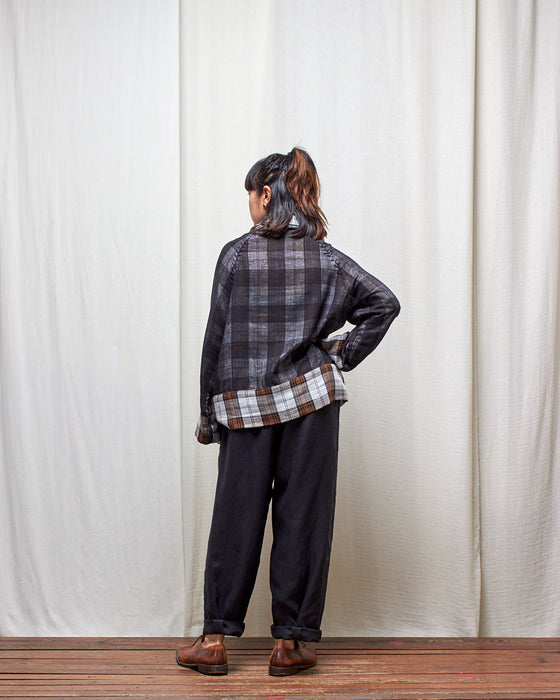 IRREVERSIBLE pullover - Mocha Plaid and Black